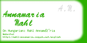 annamaria mahl business card